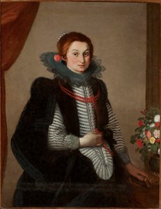 Porträt einer jungen Dame mit Korallenkette