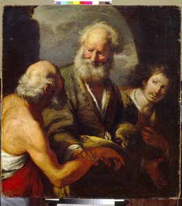Der heilige Petrus heilt einen Gelähmten - Bernardo Strozzi, Öl auf Leinwand, italienische Kunst (Genua)