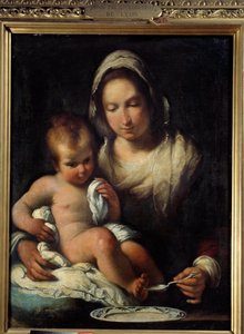 Die Jungfrau hat den Löffel von Bernardo Strozzi
