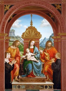 Madonna und Kind mit den Heiligen Jakobus, Philipp und der Familie von Antonio Busti, 1515-1517