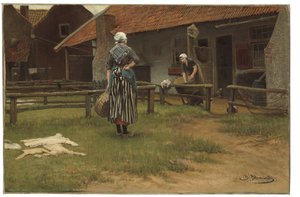 Waschtag von Bernardus Johannes Blommers or Bloomers