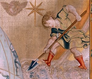 Herkules trägt die Himmelskugel (Serie Die Sphären) von Bernart van (attr. to) Orley