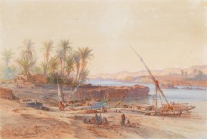 Flussboote auf dem Nil von Bernhard Fiedler