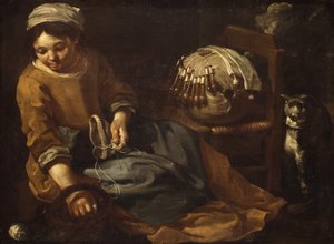 Die Spitzenklöpplerin, ca. 1665