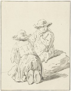 Zwei auf dem Boden sitzende Jungen von Bernhard Schreuder