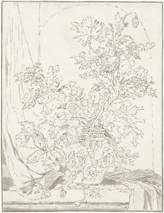 Vase mit Blumen vor einer Nische von Bernhard Schreuder