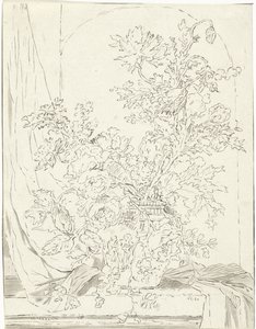Vase mit Blumen vor einer Nische von Bernhard Schreuder