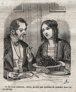 Danke, ich bin es nicht gewohnt, meinen Wein in Pillen zu nehmen (Traube) - Gravur in 