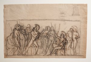 Agamemnons Kampf mit Achilles. Taufbecken von Bertel Thorvaldsen