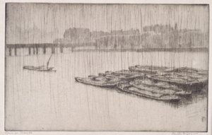 Regen auf der Themse von Bertha E. Jaques