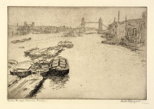 Tower Bridge, Themse, London von Bertha E. Jaques