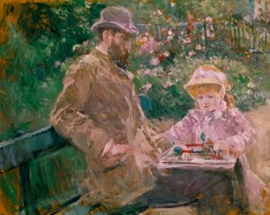 Eugene Manet und seine Tochter im Garten von Bougival von Berthe Morisot