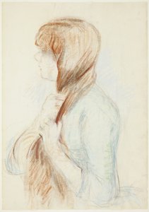 Mädchen, das ihr Haar flechtet (La Natte) von Berthe Morisot