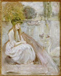 Jeanne Fourmanoir am See. Gemälde von Berthe Morisot von Berthe Morisot