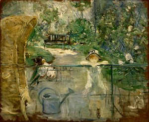 Kleine Mädchen im Garten oder der Korbstuhl, 1885 von Berthe Morisot
