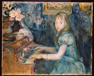 Lucie Leon am Klavier, ca. 1892