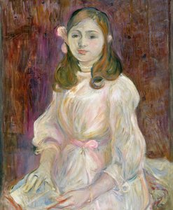 Porträt von Julie Manet (1878-1966) mit einem Buch, 1889