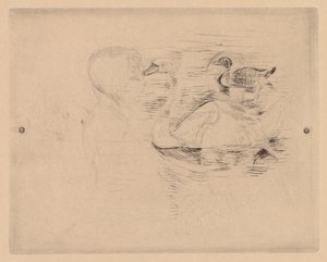 Schwan und Ente, mit Porträts von Julie von Berthe Morisot