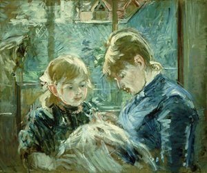 Die Nähstunde; Le Leçon de Couture, 1884 von Berthe Morisot