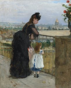 Frau und Kind auf einem Balkon von Berthe Morisot