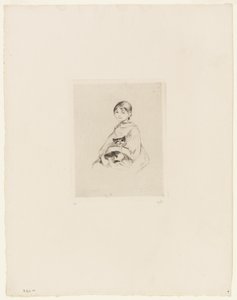 Junges Mädchen mit einer Katze von Berthe Morisot