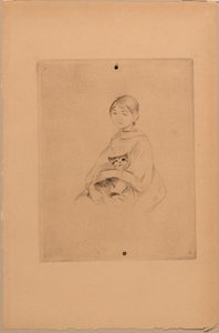 Junges Mädchen mit einer Katze, um 1888