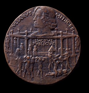 Bronzemedaille zur Pazzi-Verschwörung (1478) von Bertoldo di Giovanni
