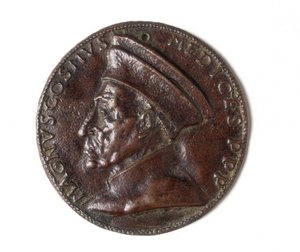 Medaille mit Cosimo il Grande: recto von Bertoldo di Giovanni