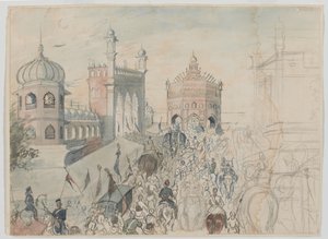 Britische Truppen in einer Sikh-Stadt, wahrscheinlich Allahabad von Bethune Donald Grant