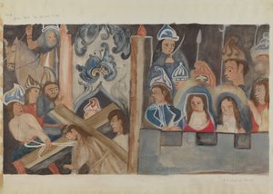 Station des Kreuzes Nr. 7: Jesus fällt zum zweiten Mal