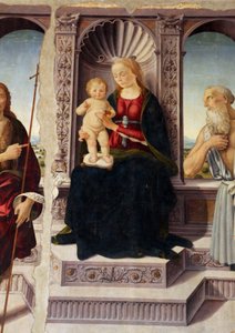 Madonna mit Kind auf dem Thron mit den Heiligen Johannes der Täufer und Hieronymus