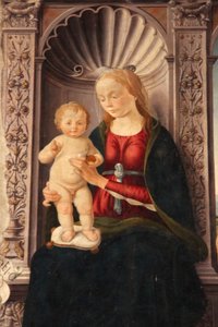 Madonna mit Kind auf dem Thron mit den Heiligen Johannes der Täufer und Hieronymus