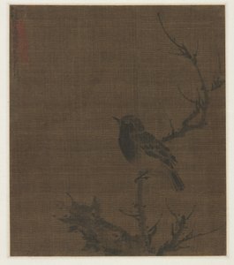 Schlafender Vogel auf einem Prunuszweig von Bian Wenjin