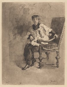 Sitzender Akolyth, um 1872