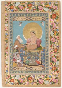 Jahangir bevorzugt einen Sufi-Scheich vor Königen aus dem St. Petersburger Album von Bichitr Bichitr