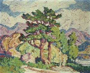 Espen und Kiefern, Estes Park, Colorado von Birger Sandzen