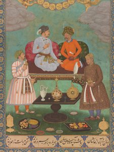 Jahangir unterhält Shah Abbas aus dem St. Petersburg Album (Detail)