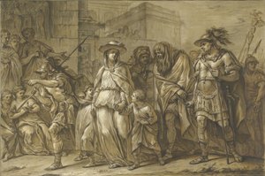 Julius Sabinus und Epponina mit ihren zwei Kindern als Gefangene durch Rom geführt