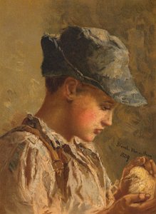 Junge mit einem Vogel