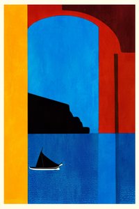 Mittelmeerblaues Segelboot