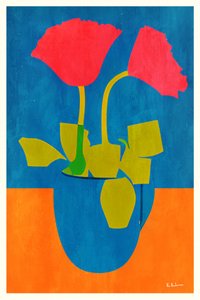 Lebendige Mohnblumen in Vase