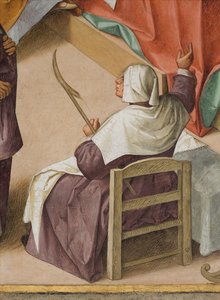 Zentrales Schiff, zweiter nördlicher Spann, Geburt der Jungfrau, Boccaccio Boccaccino 1514-15 (Detail) von Boccaccio Boccaccino