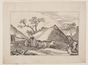 Tafel 2, aus Landschaften mit Bauernhäusern von Boetius Adams Bolswert