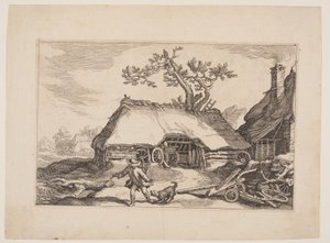 Tafel 6, aus Landschaften mit Bauernhäusern von Boetius Adams Bolswert