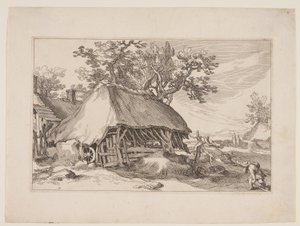 Tafel 7, aus Landschaften mit Bauernhäusern von Boetius Adams Bolswert
