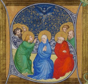 Der Abstieg des Heiligen Geistes Pfingsten, 1415 von Bohemian Master