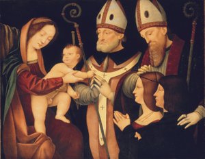 Die Madonna und das Kind mit den Heiligen Romanus und Ptolemäus und zwei Stiftern