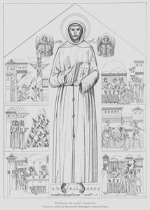 Porträt von St. Franziskus von Assisi (Lithografie)