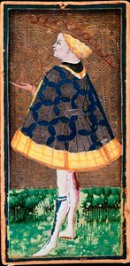 Valet de denier Karte (Tarotspiel von Bonifacio Bembo)