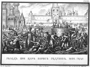 Hungersnot während der Herrschaft von Boris Godunov aus Illustrierter Karamzin von Boris Artemyevich Chorikov